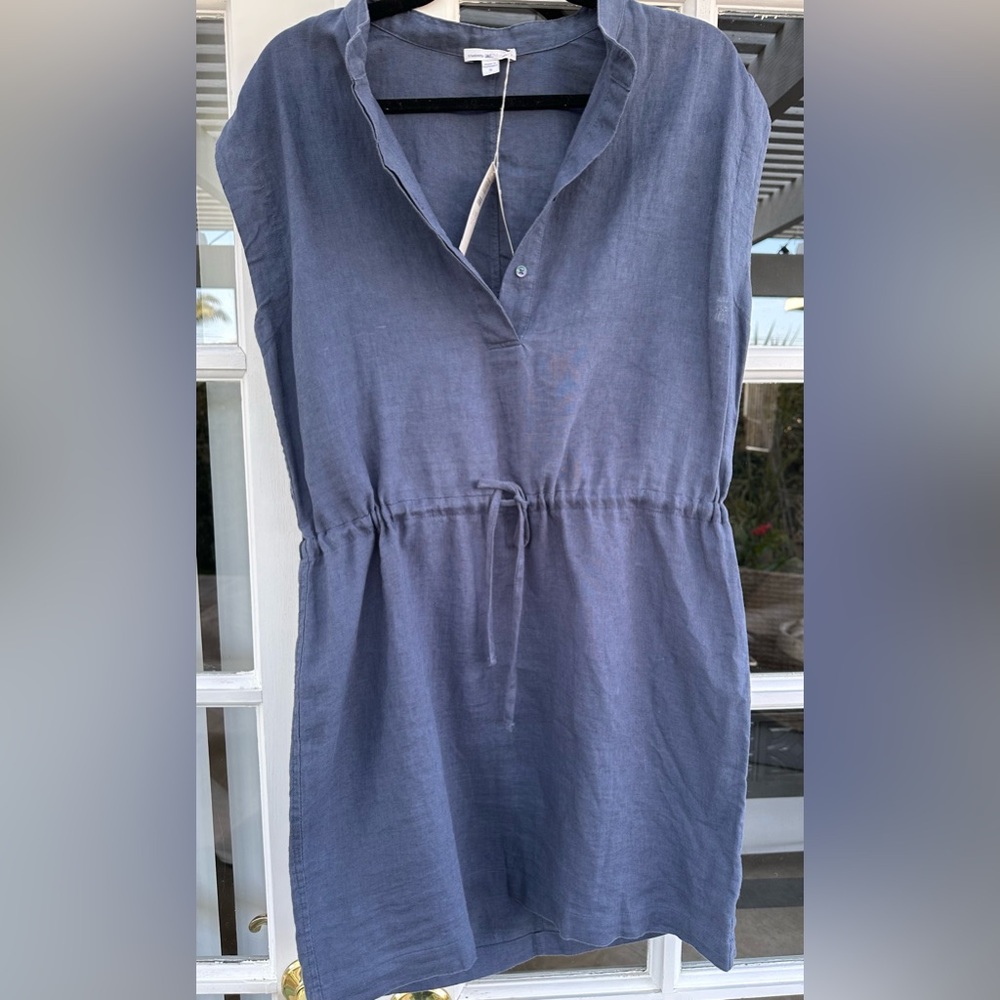 James Perse Tie waist Linen dress